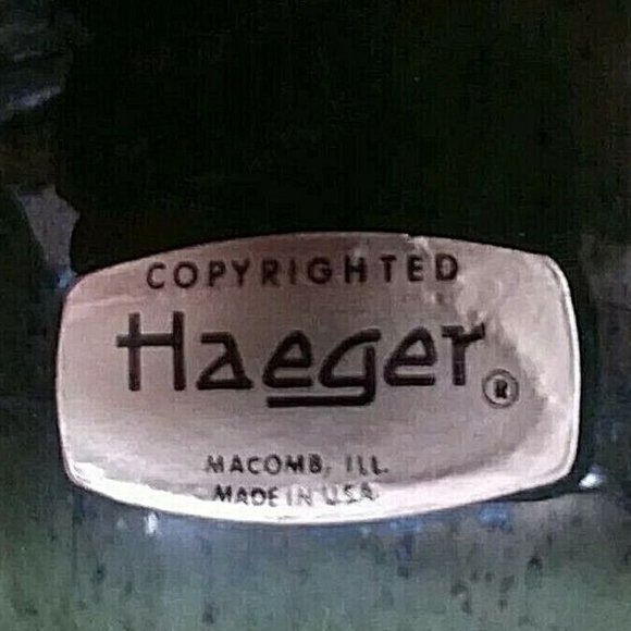 Haeger 101-Footed Pottery Console Bowl-Matte Speckle Green-Mid Century USA - Picture 2 of 6